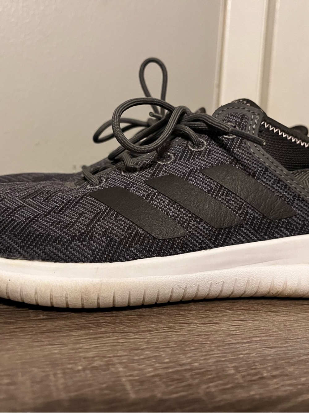Adidas-Women's Black and White Athletic Shoes